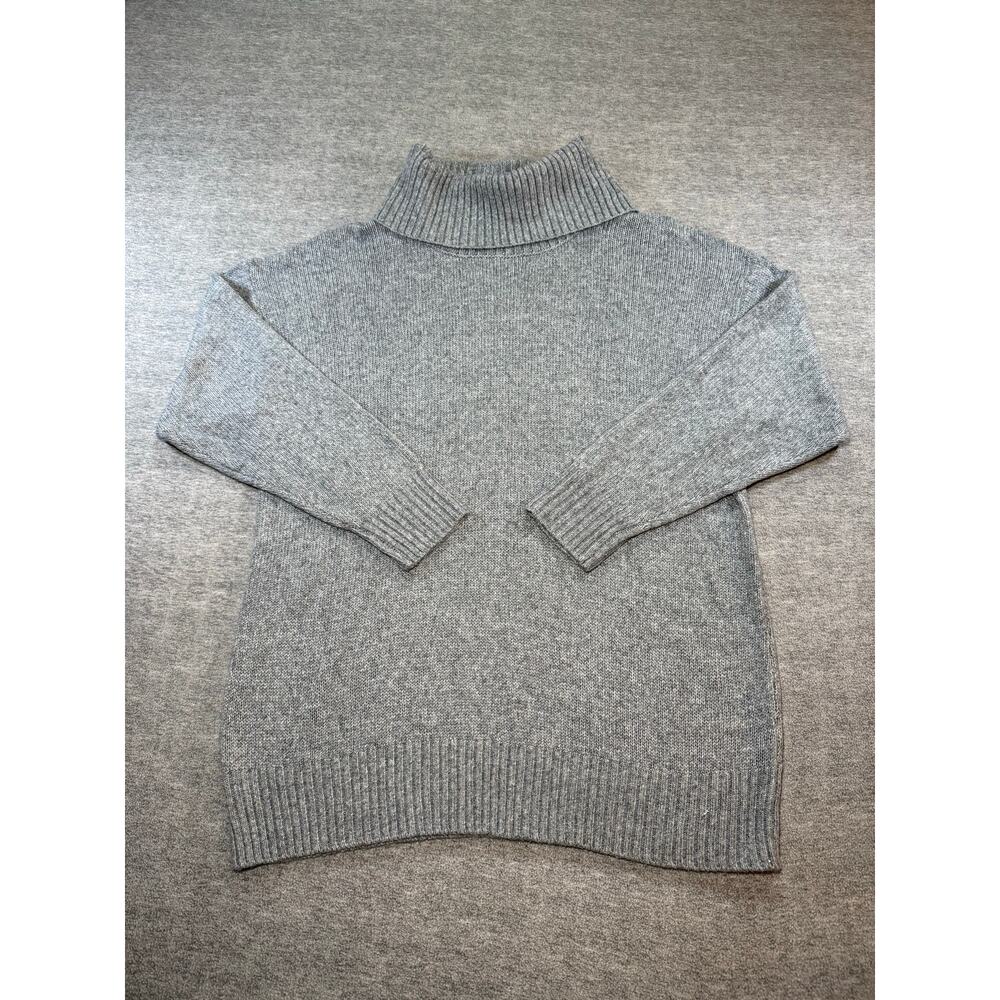 Falls Creek Womens Large Gray Turtleneck Sweater Soft Knit Long Sleeve Pullover